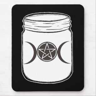 Mystical Magic Moons Triple Goddess Mason Jar Mouse Pad