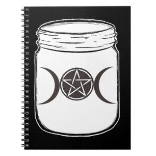 Mystical Magic Moons Triple Goddess Mason Jar Notebook