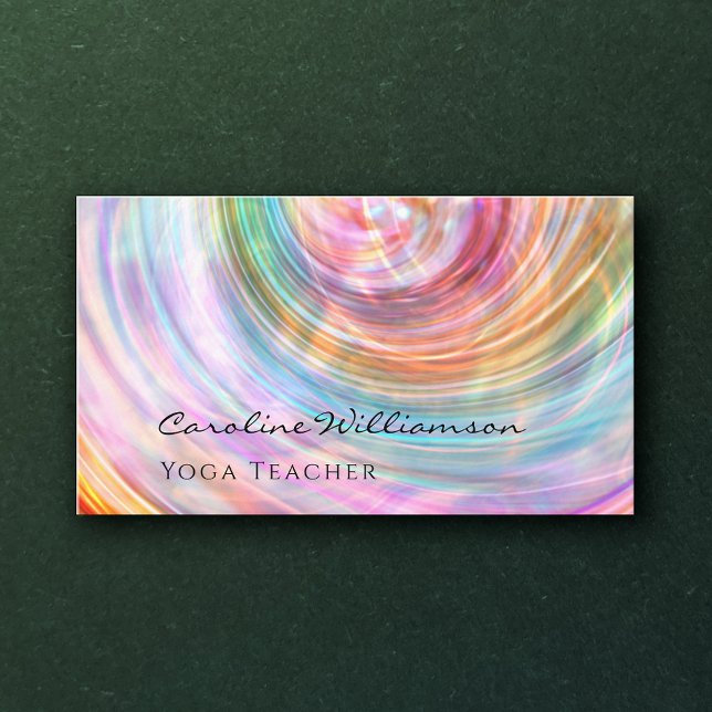 Mystical Magic Pink Lilac Shell Yoga Teacher Business Card (Creator Uploaded)