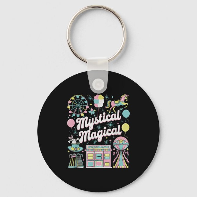 Mystical Magical Retro Aesthetic Space Gift Men Wo Key Ring (Front)