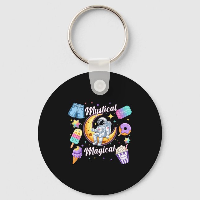 Mystical Magical Retro Aesthetic Space Men Women K Key Ring (Front)