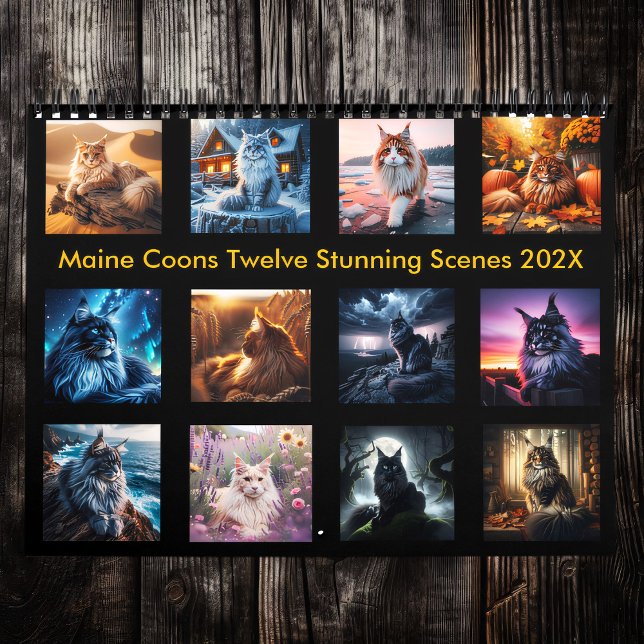 Mystical Maine Coons: Twelve Stunning Scenes 202X  Calendar (Creator Uploaded)