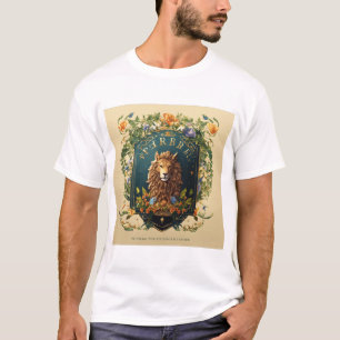 "Mystical Majesty: Geometric Lion Logo with Hologr T-Shirt