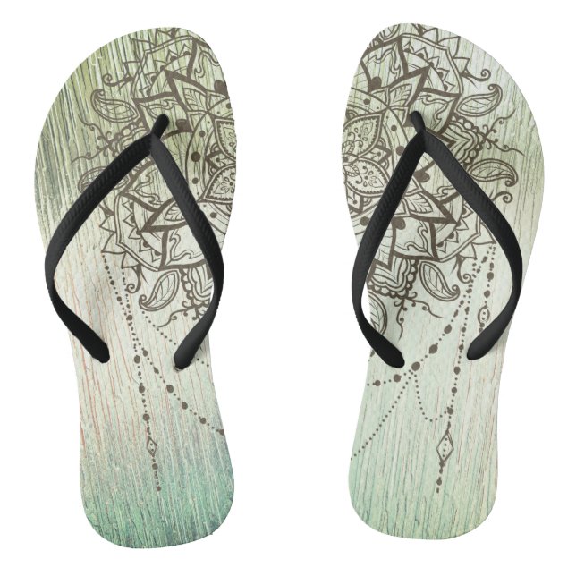 Mystical  mandala flip flops (Footbed)