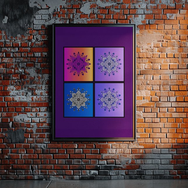 Mystical Mandala Quartet: Sunset to Midnight Poster (Creator Uploaded)