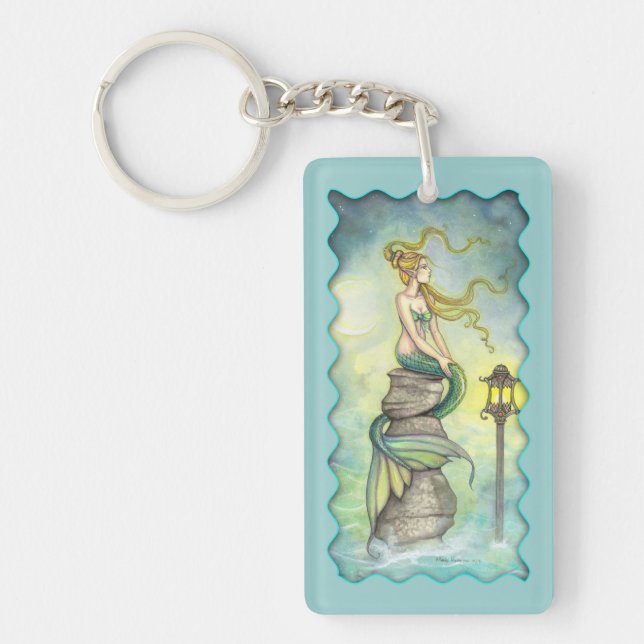 Mystical Mermaid Fantasy Art by Molly Harrison Key Ring (Front)