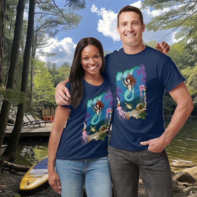 Mystical Mermaid Ocean Fantasy Blue Sea-Life T-Shirt (Creator Uploaded)