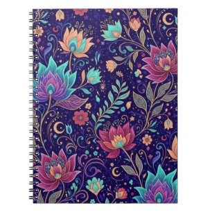 Mystical Midnight Lotus Garden Notebook
