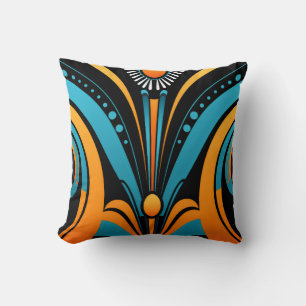 Mystical Mirage: Teal Tempest with Midnight Hues Cushion