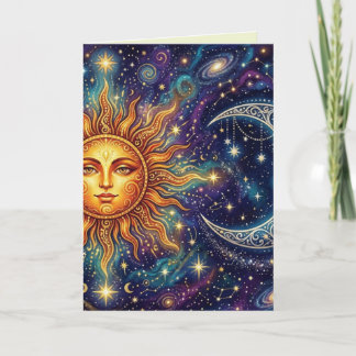 Mystical Moon and Sun Blank Art Card