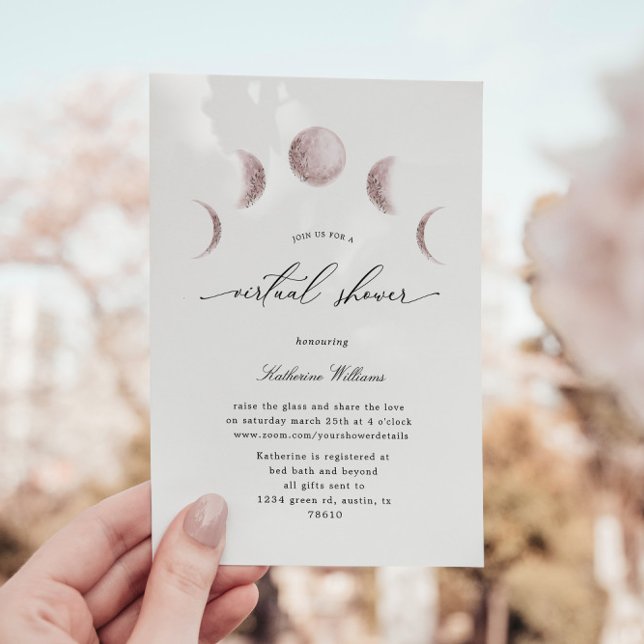 Mystical Moon Blush Virtual Baby Shower Invitation (Creator Uploaded)