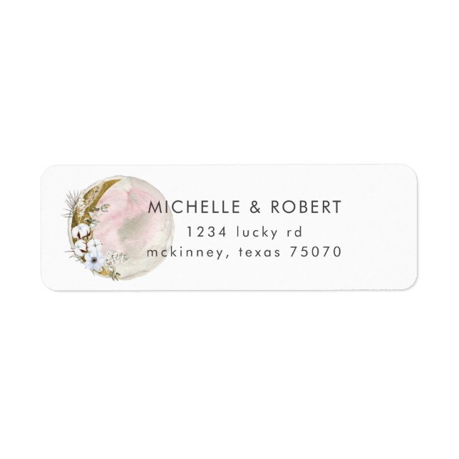 mystical moon bohemian pink Return Address Label (Front)