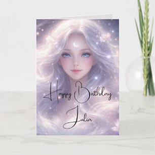 Mystical Moon Child Elegant Birthday Card