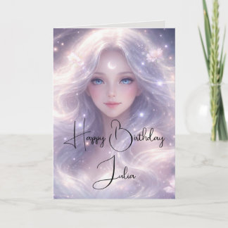 Mystical Moon Child Elegant Birthday Card