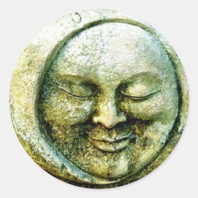 Mystical Moon Classic Round Sticker (Front)