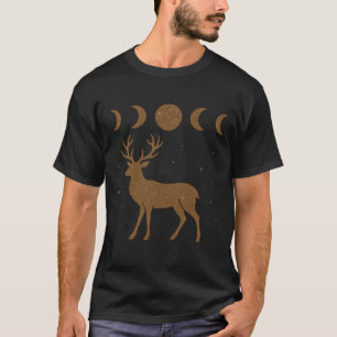 Mystical Moon Phase Pagan Stag Unisex T-Shirt