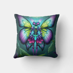Mystical Moonlit Fairy in a Enchanted Garden Cushion