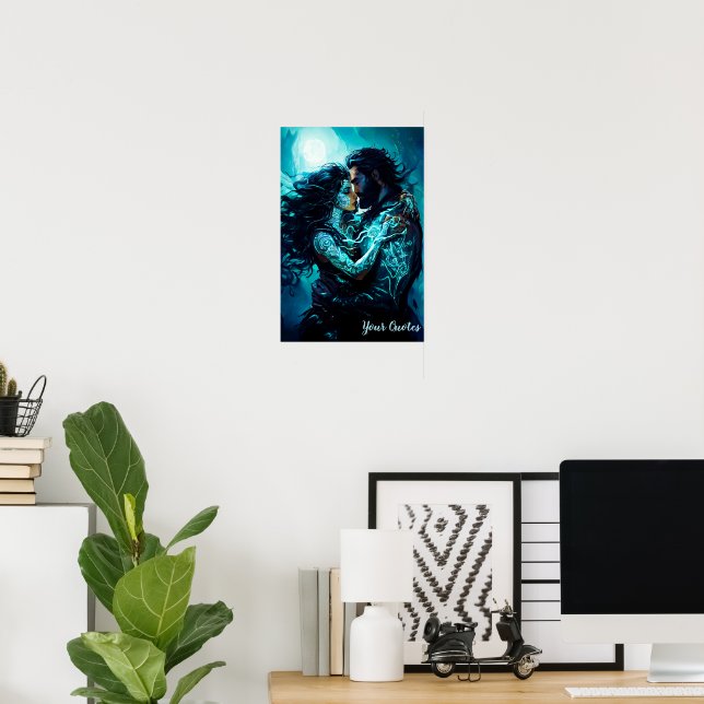 Mystical Moonlit Lovers Fantasy Romance Poster (Home Office)