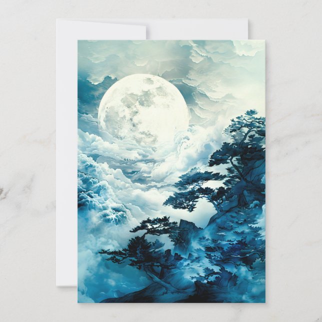 Mystical Moonlit Mountain Landscape Announcement (Front)