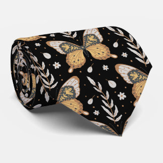 Mystical Moth Butterfly Pattern Tie