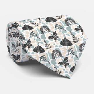 Mystical Moth Butterfly Pattern Tie