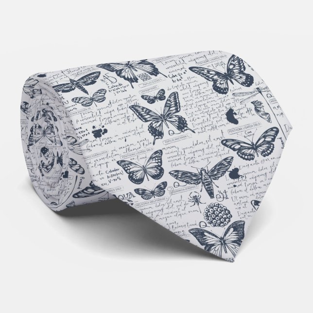 Mystical Moth Butterfly Pattern Tie (Rolled)