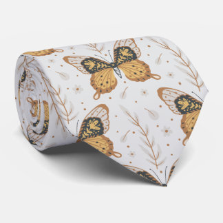 Mystical Moth Butterfly Pattern Tie