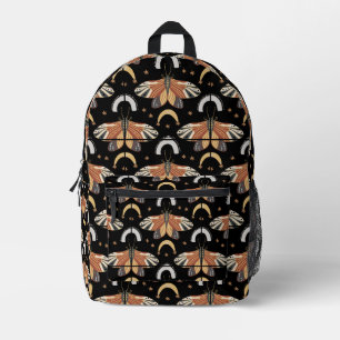 Mystical Moth & Moon Printed Backpack
