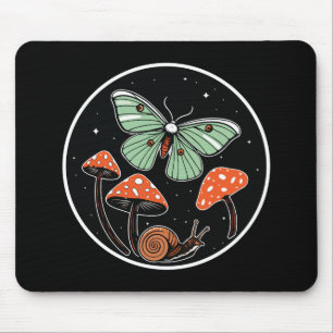 Mystical Moth with Mushrooms and Snail Mouse Pad