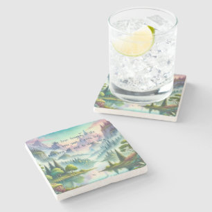 Mystical Mountains & Quote Stone Coaster