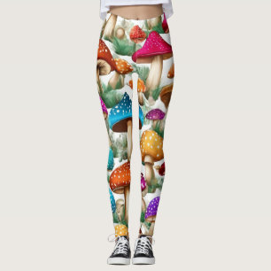 Mystical Mushroom Garden Leggings