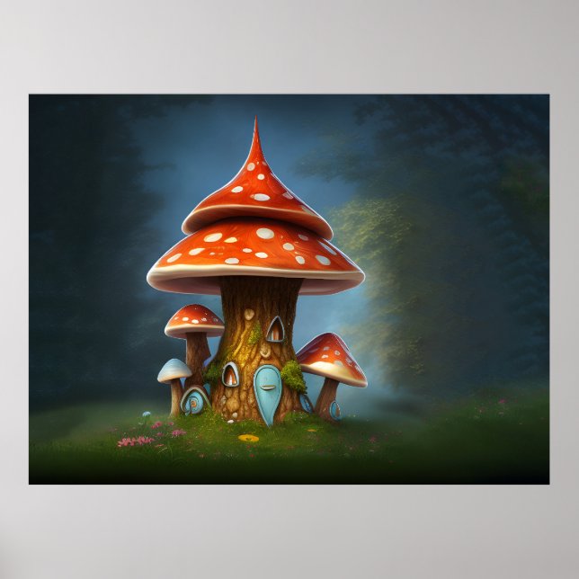 Mystical mushroom house poster (Front)