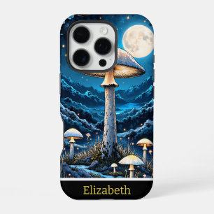 Mystical Mushroom Moonlit Forest Night iPhone 16 Pro Case