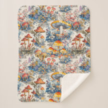 Mystical Mushrooms in Toile De Jouy