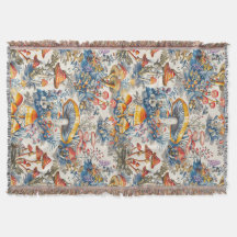 Mystical Mushrooms in Toile De Jouy