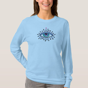 Mystical New Age Spiritual Third Eye Yoga Blue  T-Shirt