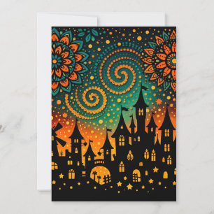 Mystical Night Castle Silhouette Invitation