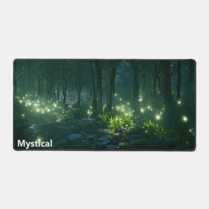 Mystical Night Forest   Desk Mat