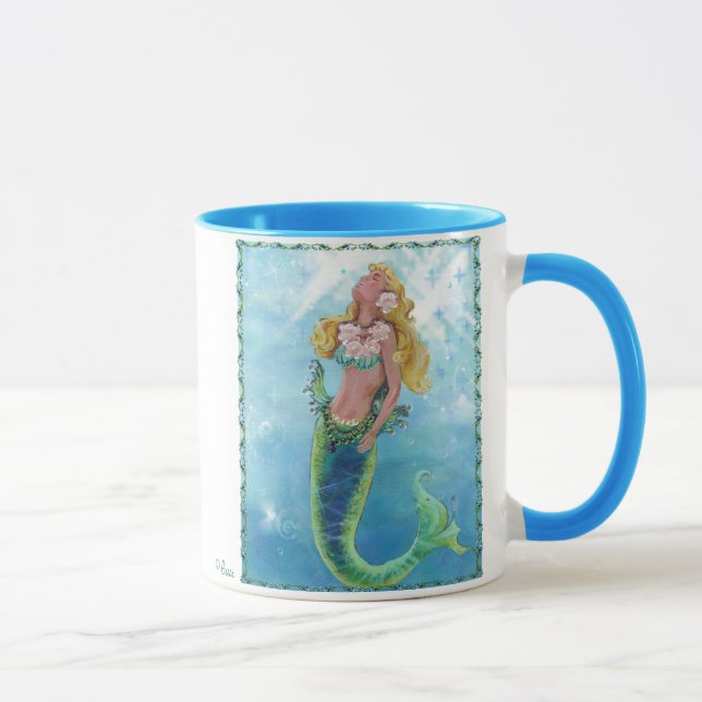 Mystical Ocean Siren Mermaid Coffee Cup Mug (Right)
