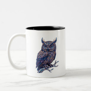 Mystical Ornate Owl Coffee Mug - Celestial Art