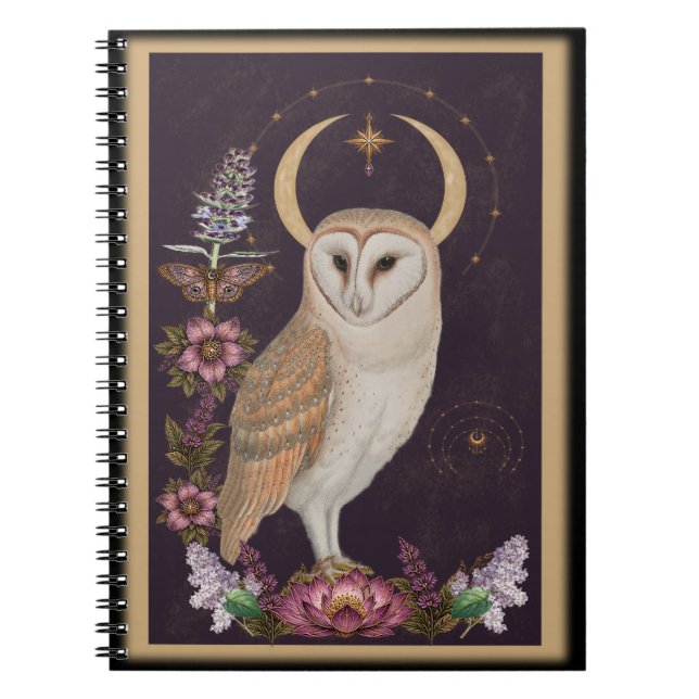 Mystical Owl - Botanical & Celestial Notebook (Front)