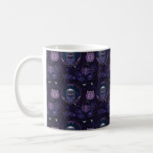 Mystical Owl Forest Coffee Mug (Left)