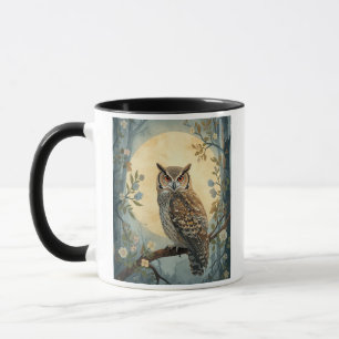 Mystical Owl Moonlight Forest Art Woodland Owl I Mug