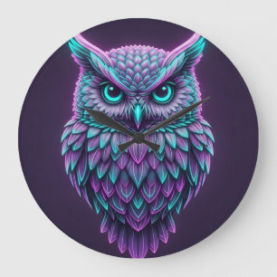 Mystical Owl Wall Clock – Elegant 4D Fantasy Desig