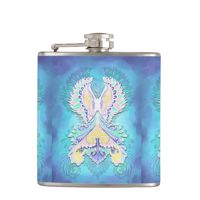 Mystical Pastel Butterfly | Ethereal Boho Fantasy  Hip Flask (Front)