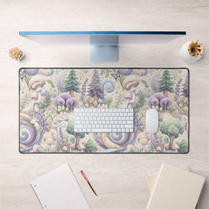 Mystical Pastel Woodland: A Cottagecore Whirl Desk Mat