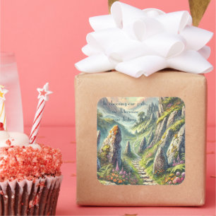 Mystical Path & Quote Square Sticker