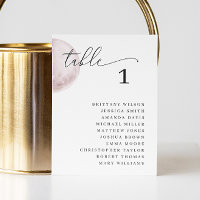 Mystical Pink Moon Seating Chart. Elegant Wedding