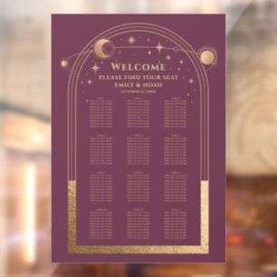 Mystical Plum Gold Sun Moon Stars Wedding