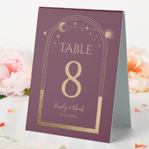 Mystical Plum Gold Sun Moon Stars Wedding